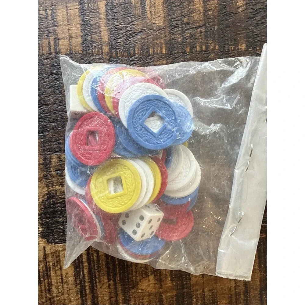 Mah Jongg Vintage Game Set, tiles, 4 Racks, Chips,  & Game Rules - 161 Tiles